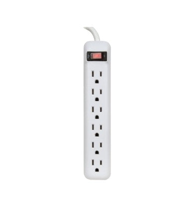 Power Zone Power 6 Outlet Strip with 18 Cord Straight Plug