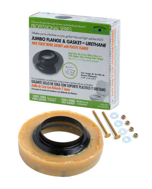 Black Swan's Jumbo Flange & Gasket with Urethane and Brass Bolt Kit 1/4