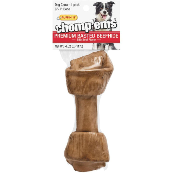 Westminster Pet Ruffin' it Chomp'ems Knotted 6 In. to 7 In. Beef Rawhide Bone