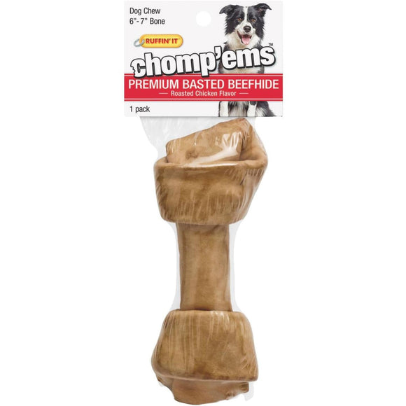 Westminster Pet Ruffin' it Chomp'ems Knotted 6 In. to 7 In. Chicken Rawhide Bone