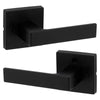 Kwikset Singapore Lever (Square) - Bed/Bath, Matte Black
