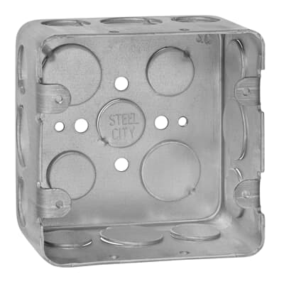 Steel City 2-gang Work Square Device Electrical Wall Box Galvanized Steel