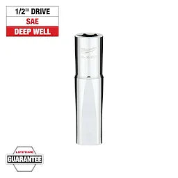 Milwaukee 1/2 Drive 9/16 SAE 6-Point Deep Socket with FOUR FLAT™ Sides