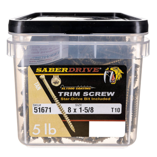 Monster Fastener Star Drive Tan SaberDrive® Trim Screws