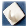 Hooks, White, Square, 1.5 x .5-In., 2-Pk.