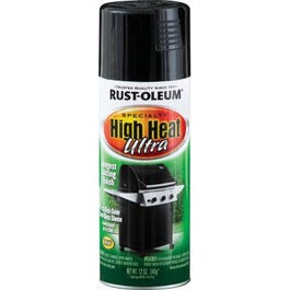 High-Heat Spray Paint, BBQ Semi-Gloss Black, 12-oz.