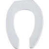 Elongated Commercial Plastic Open Front Toilet Seat, STA-TITE(TM) Hinge, White