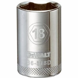 Metric Shallow Socket, 6-Point, 1/2-In. Drive, 18mm