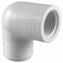 Pipe Fitting, PVC Street Elbow, 90-Degree, White, 1/2-In.