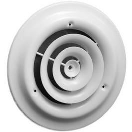 6-Inch White Round Steel Ceiling Diffuser