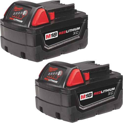 Milwaukee M18 REDLITHIUM XC 18 Volt Lithium-Ion 3.0 Ah Extended Capacity Tool Battery (2-Pack)