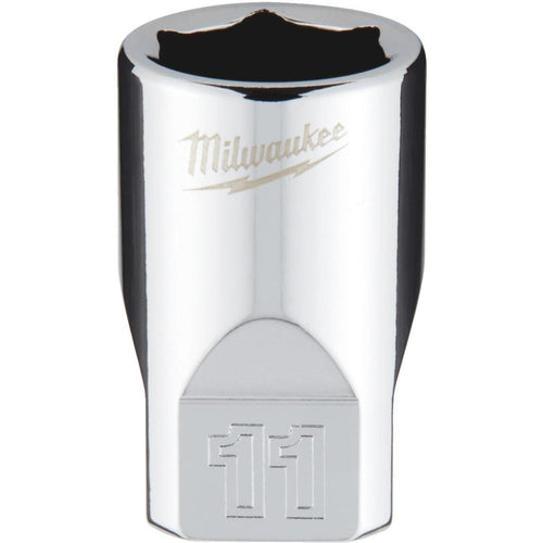 Milwaukee 1/4 In. Drive 11 mm 6-Point Shallow Metric Socket with FOUR FLAT Sides