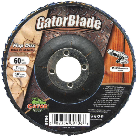 Gator Blade 4 In. x 5/8 In. 60-Grit Type 29 Angle Grinder Flap Disc