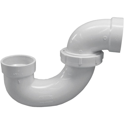 Charlotte Pipe 2 In. White PVC P-Trap with Union