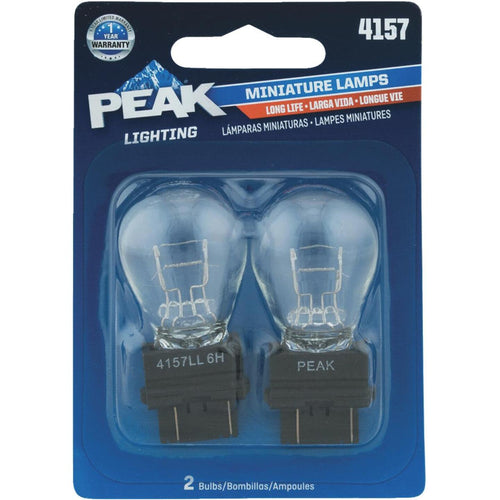PEAK 4157 12.8/14V Mini Incandescent Automotive Bulb (2-Pack)
