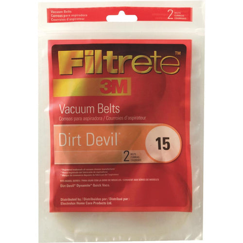 3M Filtrete Dirt Devil Type 15 Dynamite, Extreme, Vibe Quick Vacuum Cleaner Belt (2-Pack)