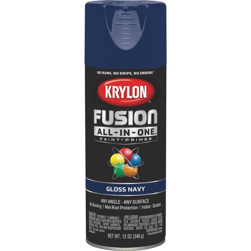 Krylon Fusion All-In-One Gloss Spray Paint & Primer, Navy